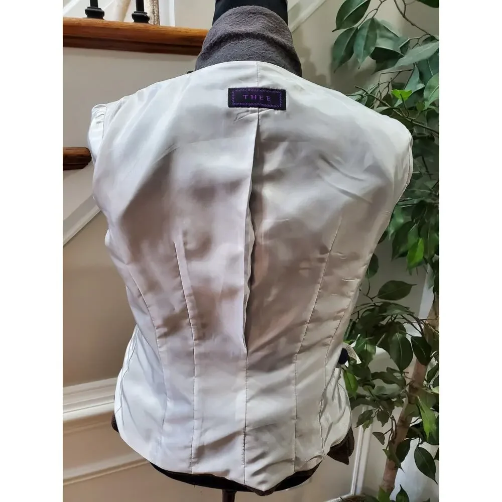 Thee Women's Gray Polyester Long Sleeve Single Breasted Casual Jacket Blazer M - Picture 9 of 13